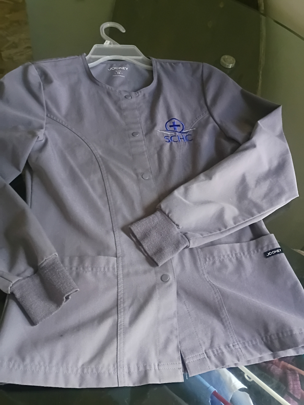 Jockey Gray Medical-Style Snap Front Jacket